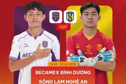 Trực tiếp bóng đá Bình Dương - SLNA: Quế Ngọc Hải, Tiến Linh đá chính (V-League)