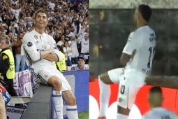 Neymar lập siêu phẩm đá phạt góc, ăn mừng kiểu Ronaldo đáp trả fan đối thủ