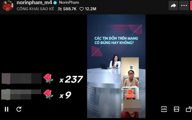 Có thời điểm, phiên livestream hút hơn 12 triệu lượt "thả tim". Ảnh chụp màn hình&nbsp;