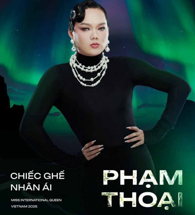 Phạm Thoại được giới thiệu là chủ nhân của Chiếc ghế nhân ái trong show Miss International Queen Vietnam 2025.