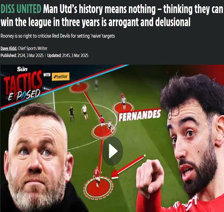 Tờ The Sun mô tả tham vọng vô địch của MU là: "Kiêu căng và hão huyền"