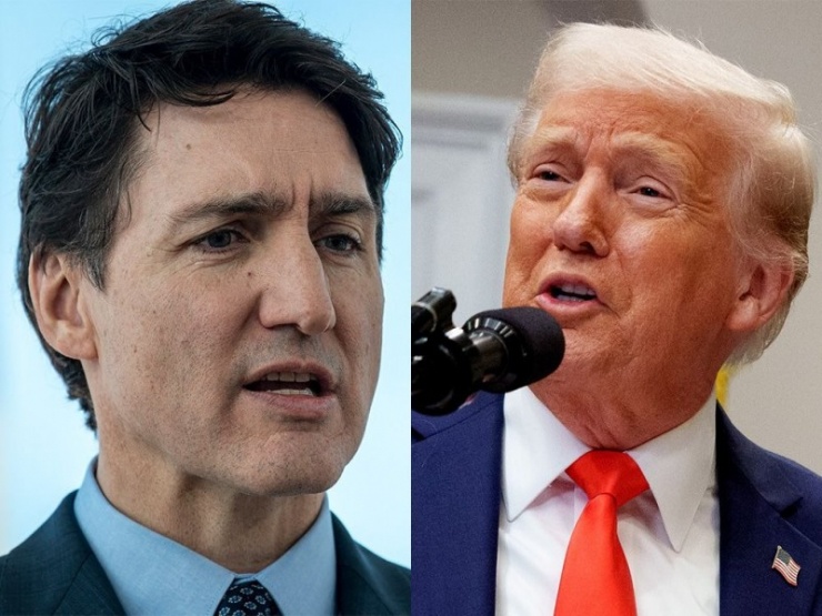 Thủ tướng Canada Justin Trudeau và Tổng thống Mỹ Donald Trump. Ảnh London Press.