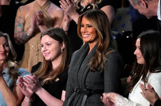 Đệ nhất phu nhân Melania Trump tại phiên họp Quốc hội Mỹ hôm 4-3. Ảnh: USA Today