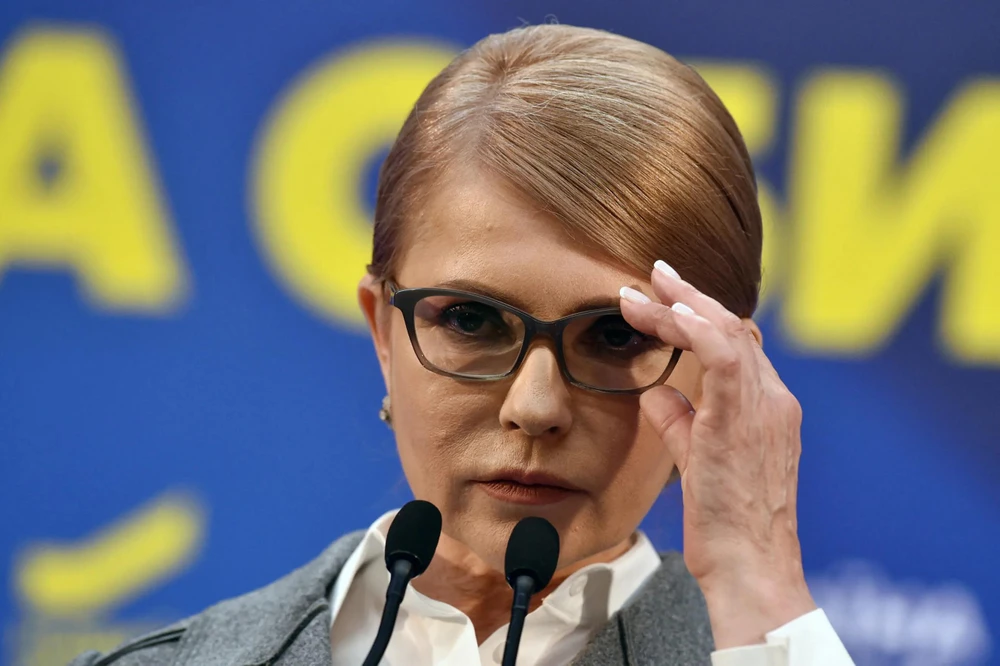 Bà Yulia Tymoshenko - lãnh đạo phe đối lập Ukraine và là đối thủ chính trị hàng đầu của Tổng thống Volodymyr Zelensky. Ảnh: AFP