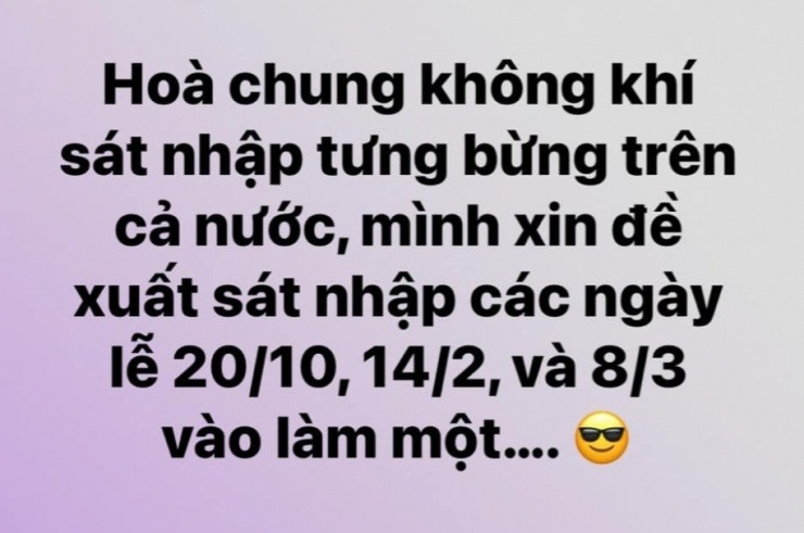 Cánh mày râu đưa ra đề xuất "sáp nhập" ngày 8/3. Ảnh chụp màn hình