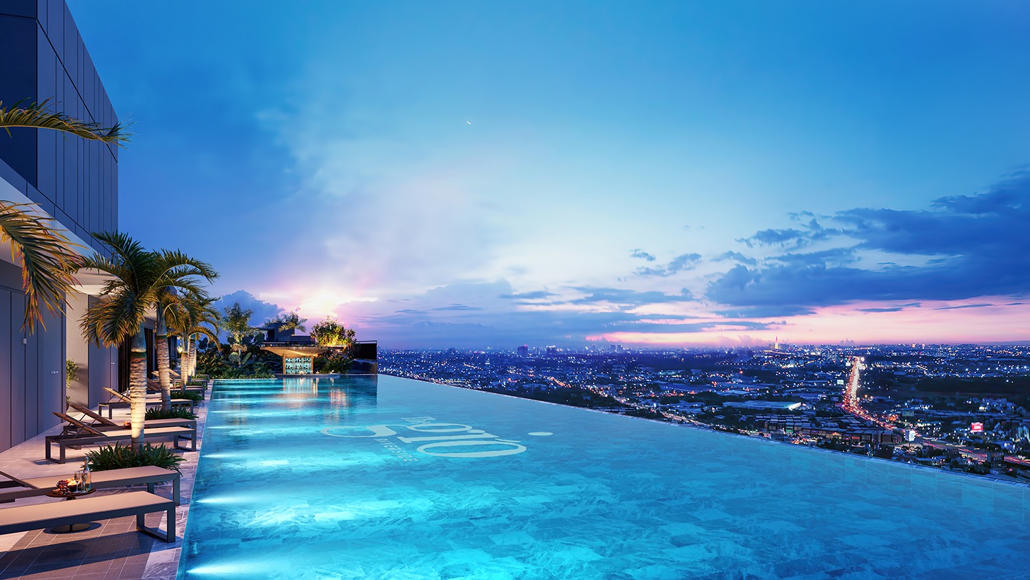 Phối cảnh hồ bơi Sunset Infinity Pool trên tầng 40 The Gió Riverside