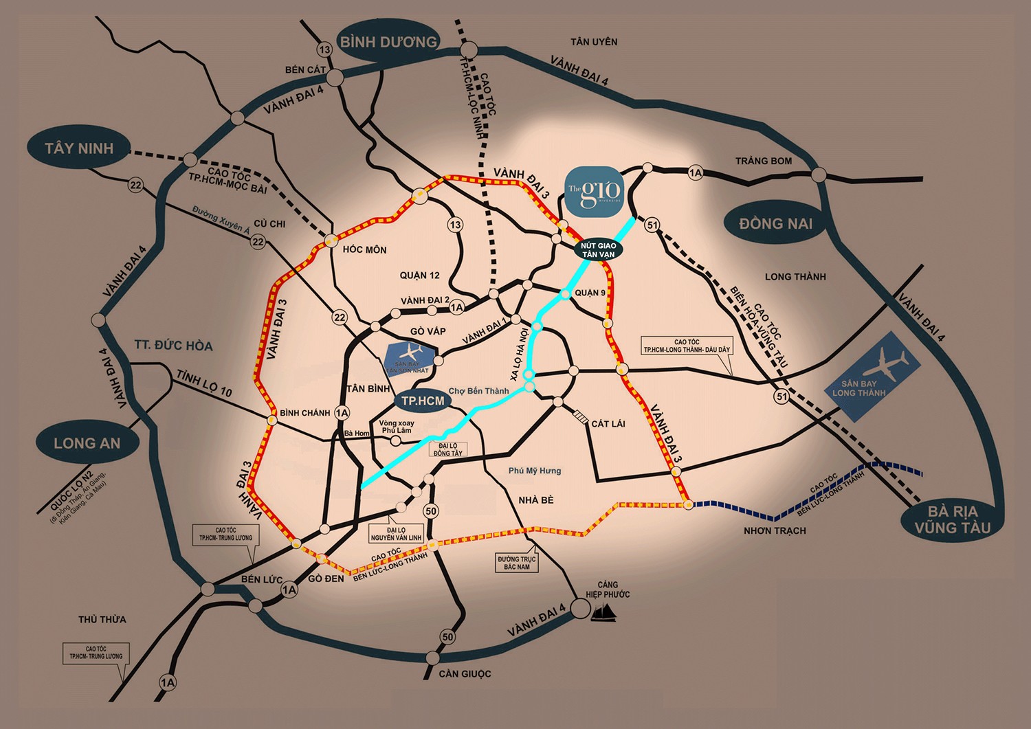 Đồ họa nút giao Tận Vạn và đường Vành Đai 3