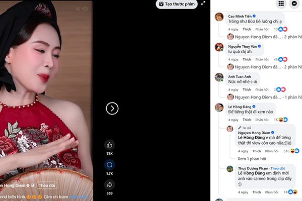 Clip của Hồng Diễm còn khiến bạn bè, đồng nghiệp rất quan tâm, ủng hộ. Diễn viên Hồng Đăng cũng để lại bình luận hóm hỉnh khiến người hâm mộ rất phấn khích.