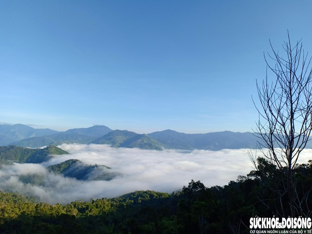 Mây trắng phủ khắp dãy núi tạo nên kiệt tác thiên nhiên sống động. Ảnh: Duy Ngọc