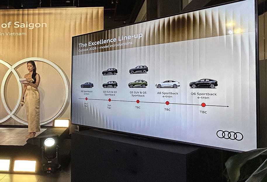 Có thêm ít nhất ba mẫu sportback e-tron sẽ có mặt tại Việt Nam trong năm 2026.