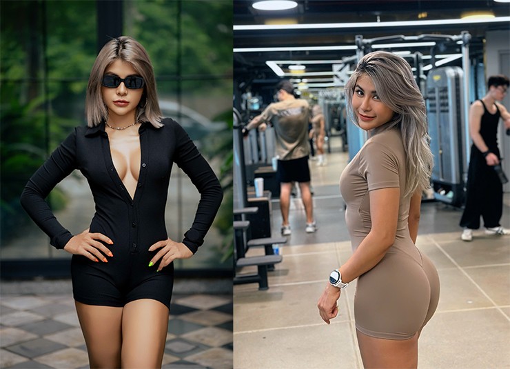 Nữ gymer đã sẵn sàng để đi