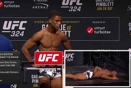 Kinh hoàng võ sĩ UFC gục ngã ngay trên sóng truyền hình, trận đấu buộc phải hủy