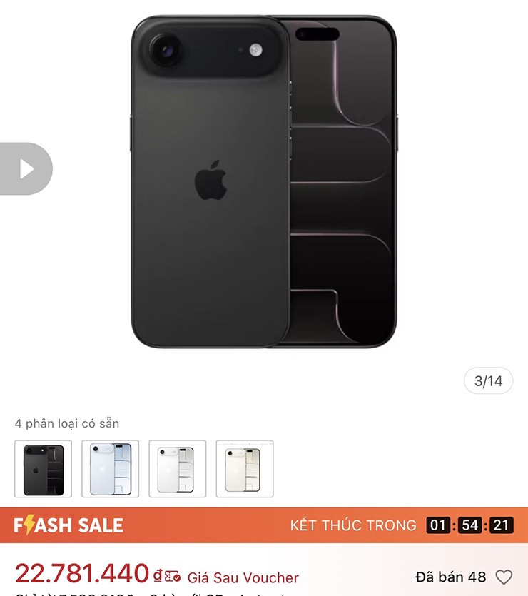 Nhiều chương trình ưu đãi giảm giá iPhone Air 256 GB xuống đáy vẫn khó bán.