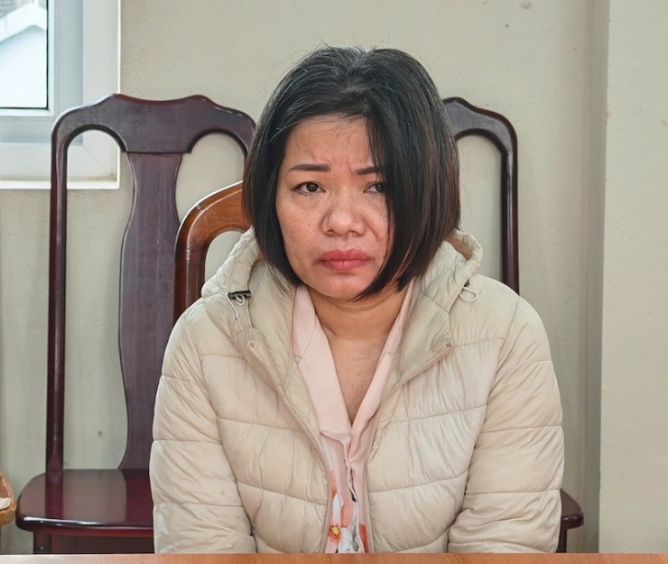 Đối tượng Trương Thị Bắc tại cơ quan Công an.