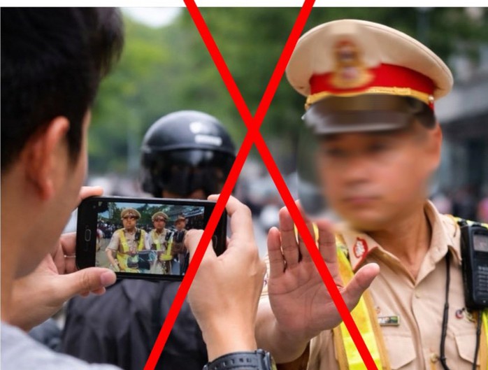 Cục CSGT khẳng định thông tin việc xử phạt 5 triệu đồng khi chưa được phép quay video CSGT là không đúng. Ảnh: Cục CSGT