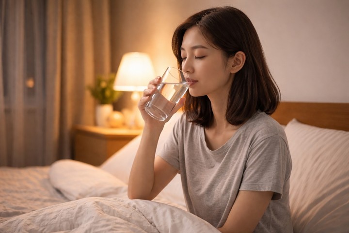 Uống nước trước khi ngủ được nhiều người tin giúp tránh cô đặc máu và ngừa đột quỵ.