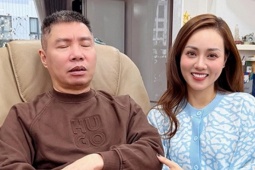 NSND Công Lý bị vợ trẻ 'dìm hàng', hoa hậu Lương Thùy Linh lưng trần gợi cảm