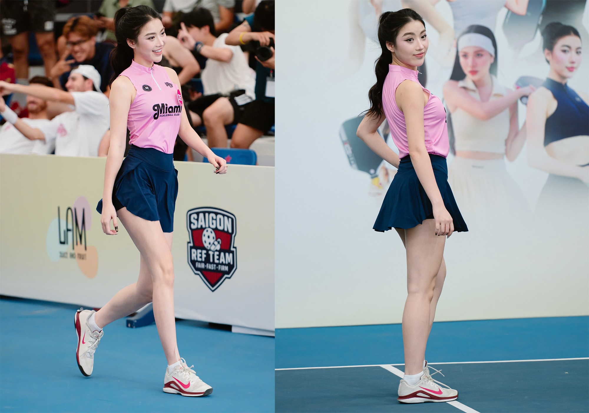 Ở cuộc thi Miss Pickleball diễn ra vào cuối tháng 1 vừa qua tại TP.HCM, Diệp Anh gây ấn tượng mạnh với ban giám khảo lẫn khán giả bằng màn vừa đi catwalk vừa tâng bóng.