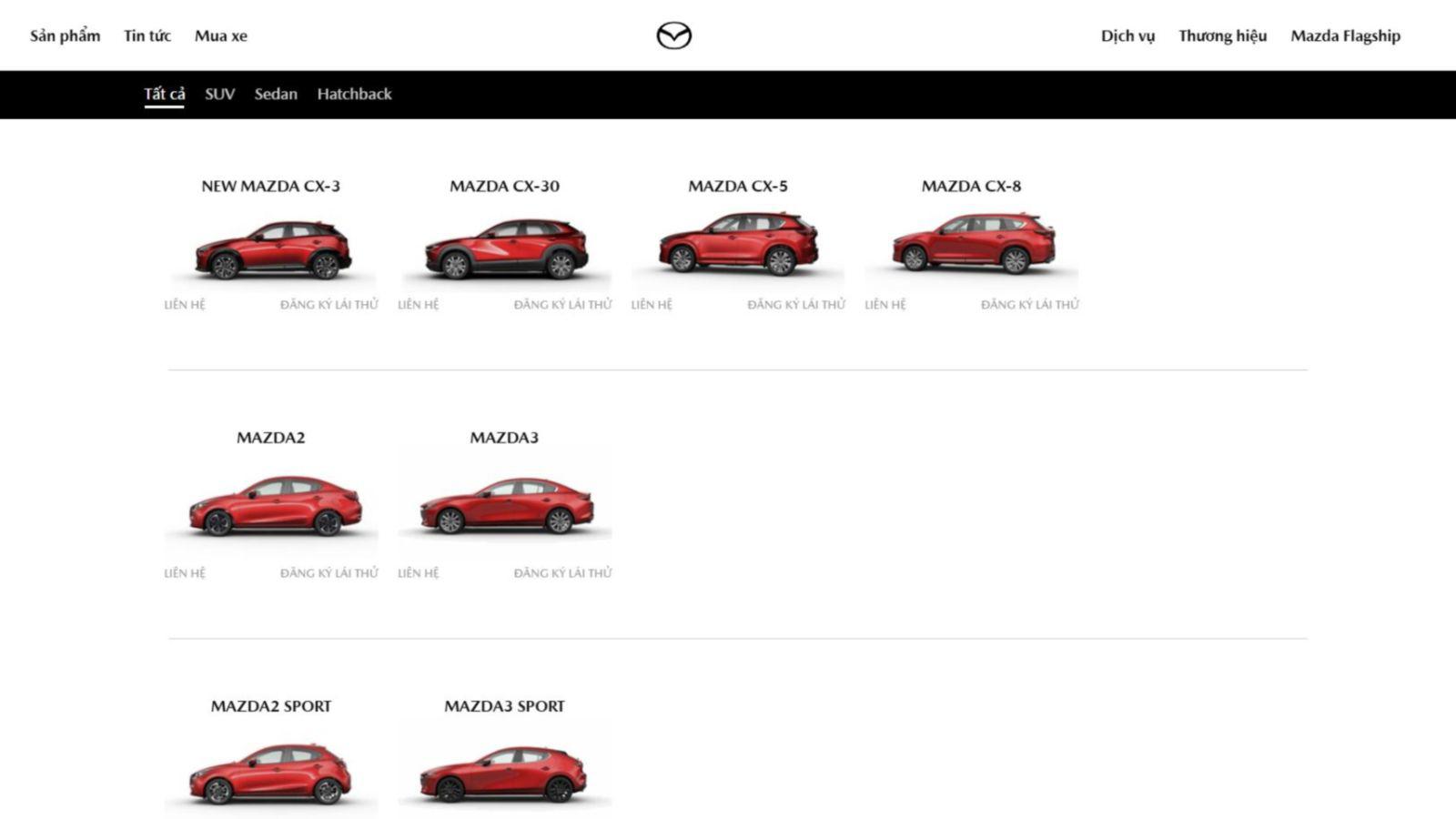 Mazda6 đã không còn xuất hiện trong danh mục sản phẩm được phân phối.