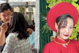 Cô dâu bị ong đốt sưng mắt vẫn xinh đẹp dưới sự  ' phù phép '  của thợ trang điểm