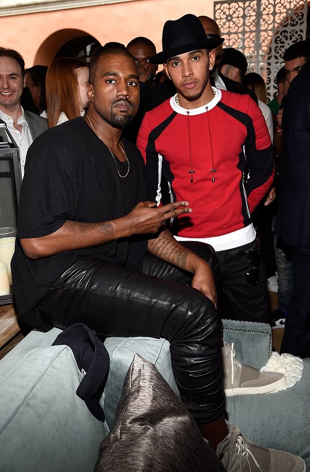Kanye West and Lewis Hamilton in 2015. Photo: Daily Mail