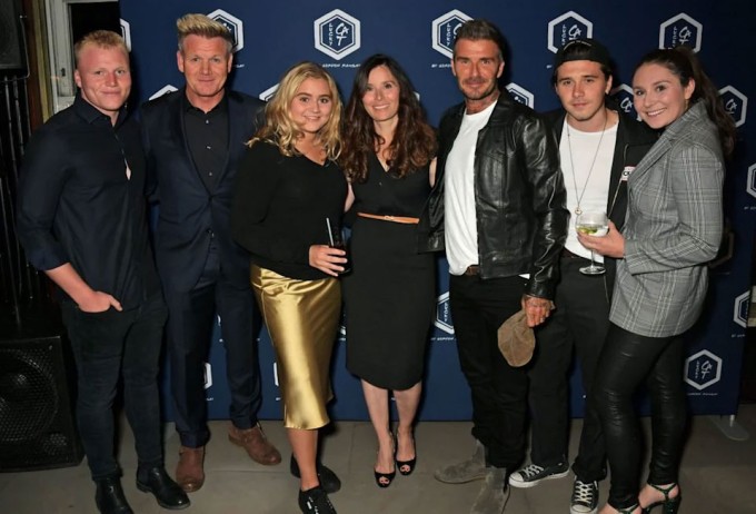 Từ trái sang: Jack Ramsay, Gordon Ramsay, Matilda Ramsay, Tana Ramsay, David Beckham, Brooklyn Beckham và Megan Ramsay, vào năm 2019. Ảnh: Dave Benett