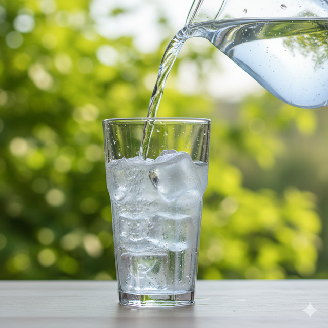 Uống nhiều nước lọc để thải độc sau khi uống rượu bia.