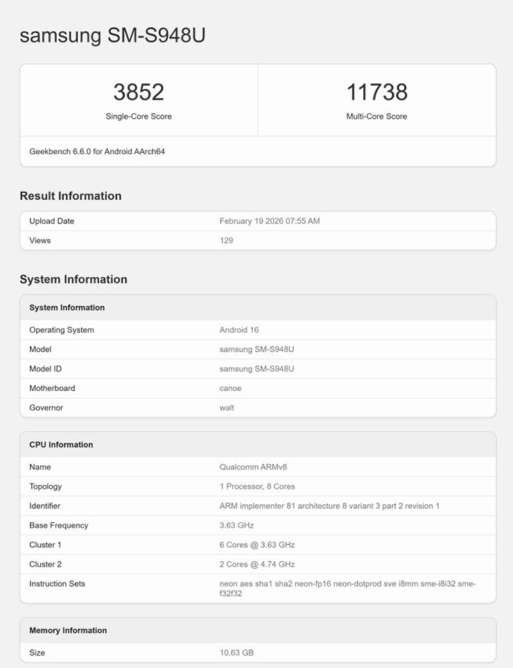 So sánh hiệu năng Geekbench 6 giữa Galaxy S26 Ultra và iPhone 17 Pro Max.