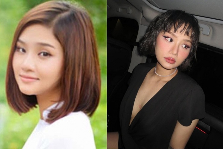 Nhan sắc Miu Lê trước và sau khi sửa mũi.