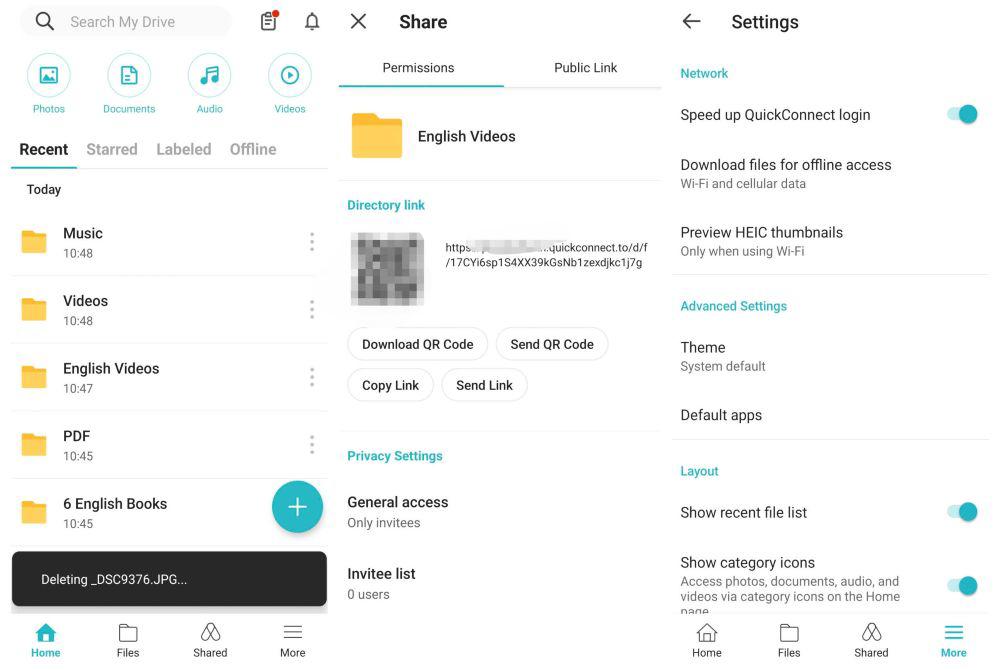 Giao diện Drive trên Android.