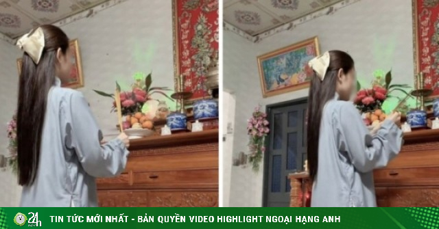 Tranh cãi gay gắt quanh bức ảnh cô gái mặc áo tràng, quần ngắn thắp hương