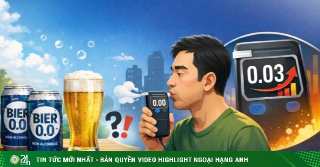 Uống bia 0 độ, thổi nồng độ cồn có lên?