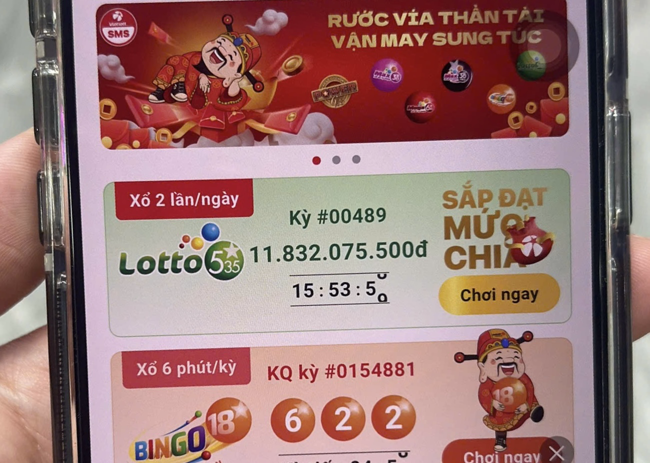 Giải Độc đắc của Lotto 5/35 đã gần 12 tỷ đồng.