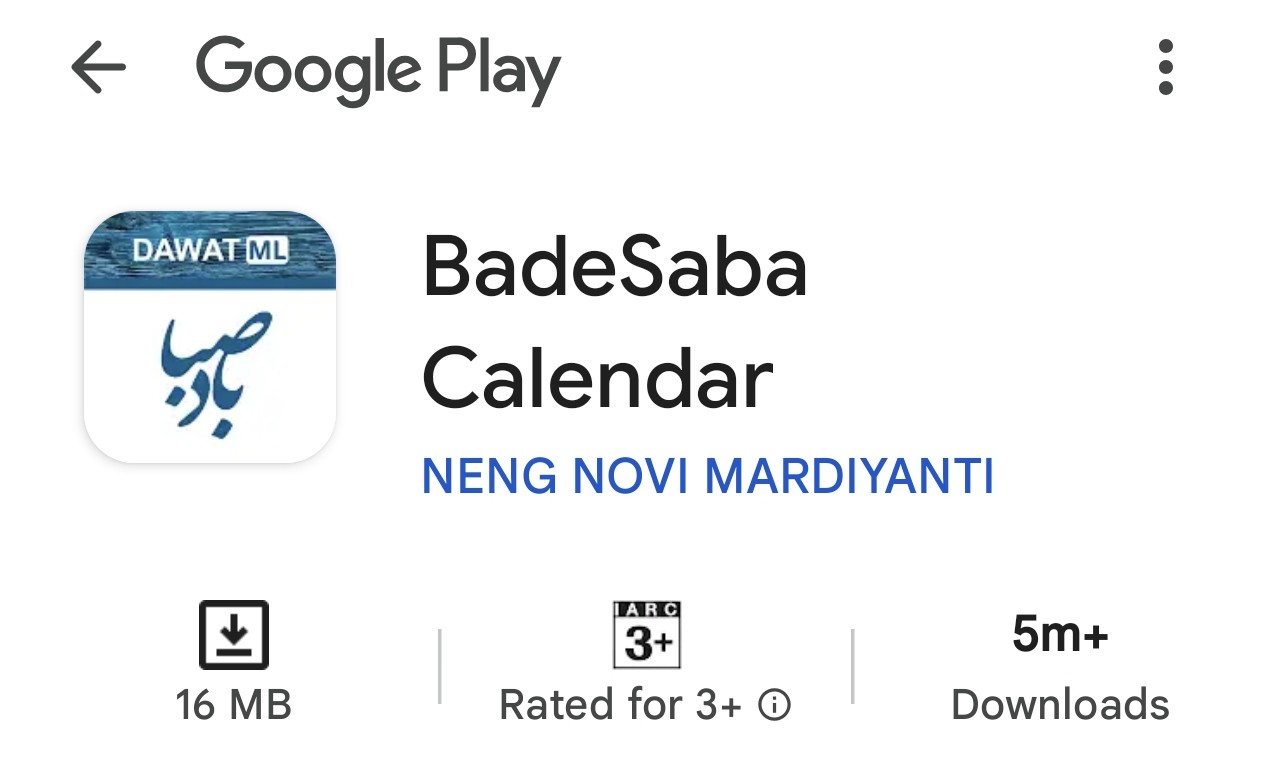 BadeSaba Calendar trên Google Play đã có hơn 5 triệu lượt tải, là ứng dụng phổ biến ở Iran.