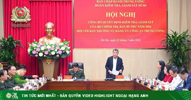Công bố quyết định kiểm tra của Bộ Chính trị với Ban thường vụ Đảng ủy Công an Trung ương