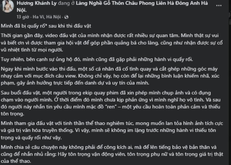 Nguyên văn bài đăng của Khánh Ly đang "tạo bão" trên mạng xã hội