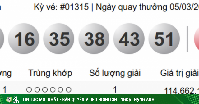 Hôm nay (5/3/2026) giải Vietlott hơn 114 tỷ đã tìm về chủ