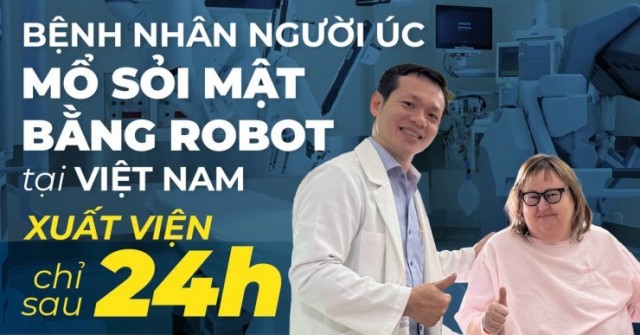 Bệnh nhân người Úc mổ sỏi mật bằng Robot tại Việt Nam xuất viện chỉ sau 24 giờ