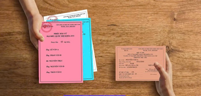 Cử tri phải xuất tr&igrave;nh Thẻ cử tri khi bầu cử