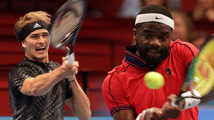 Zverev (bên trái) rất thích gặp Tiafoe (bên phải)