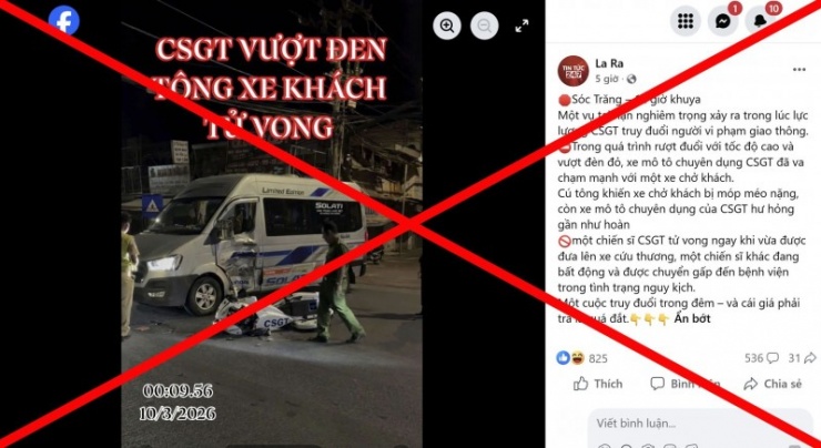 Công an TP Cần Thơ bác bỏ thông tin bịa đặt về lực lượng CSGT. 