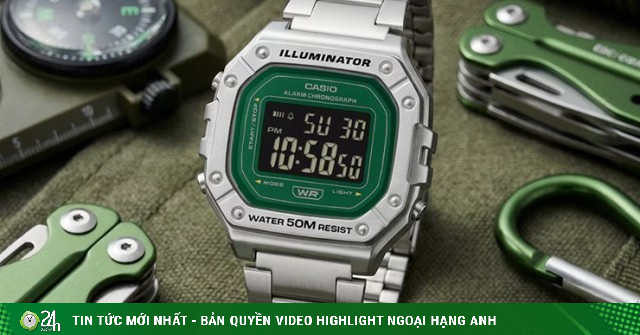 Casio thêm đồng hồ số W218HD-3AV giá rẻ với mặt xanh lạ mắt, pin dùng tới 7 năm