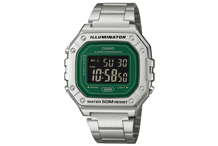 Mặt xanh lạ mắt của Casio W218HD-3AV có thể thu hút ánh nhìn.