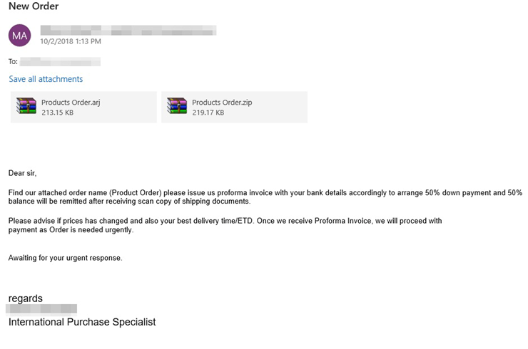 Các file ZIP độc hại được đính kèm trong email giả mạo.