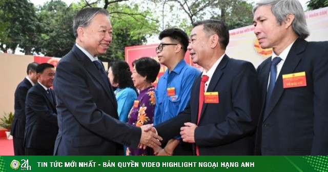 Tổng Bí thư Tô Lâm bỏ phiếu bầu cử