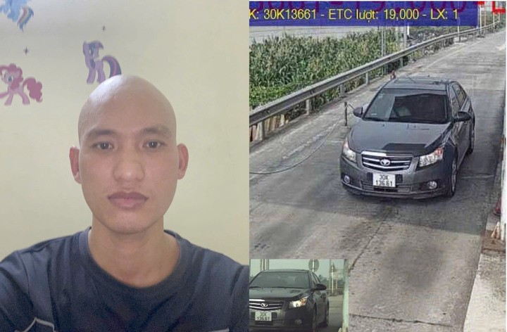 Nghi phạm Ngô Duy Thăng và chiếc ô tô biển số 30K-136.61 dùng để bỏ trốn.