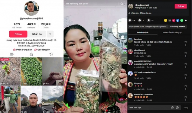 Đối tượng Giàng A Cu và Phàng Thị Sua quảng cáo bán hàng trên mạng xã hội.