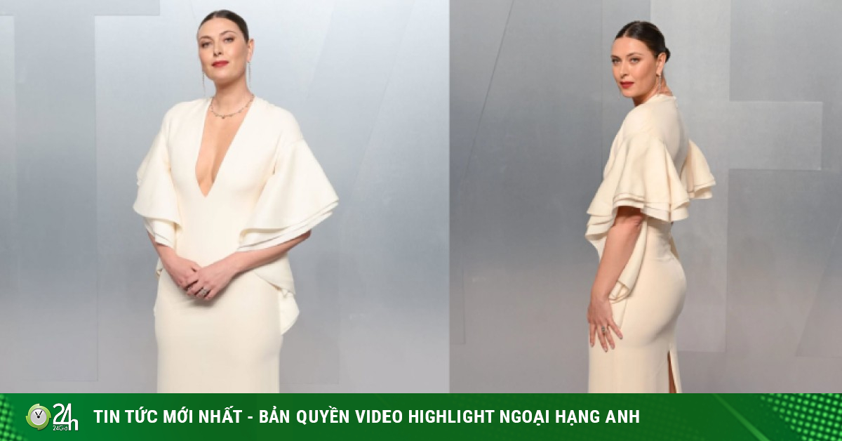 "Búp bê" Sharapova diện váy bó sát, xẻ sâu khoe thềm ngực cuốn hút