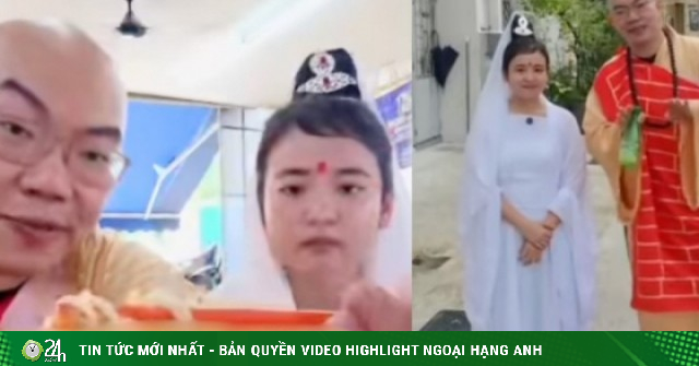 Food vlogger gây phẫn nộ vì giả Đường Tăng và Quan Âm đi ăn mì hải sản