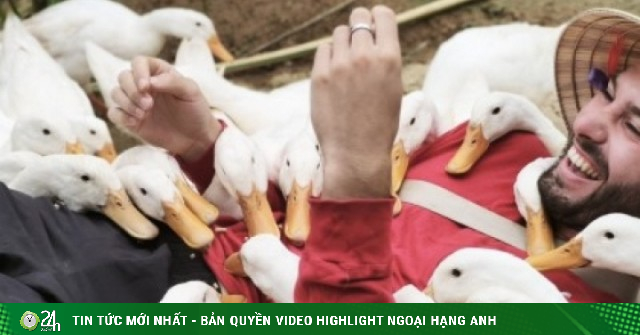 Du khách nước ngoài thích thú trải nghiệm du lịch nuôi vịt, chăn trâu, câu cá